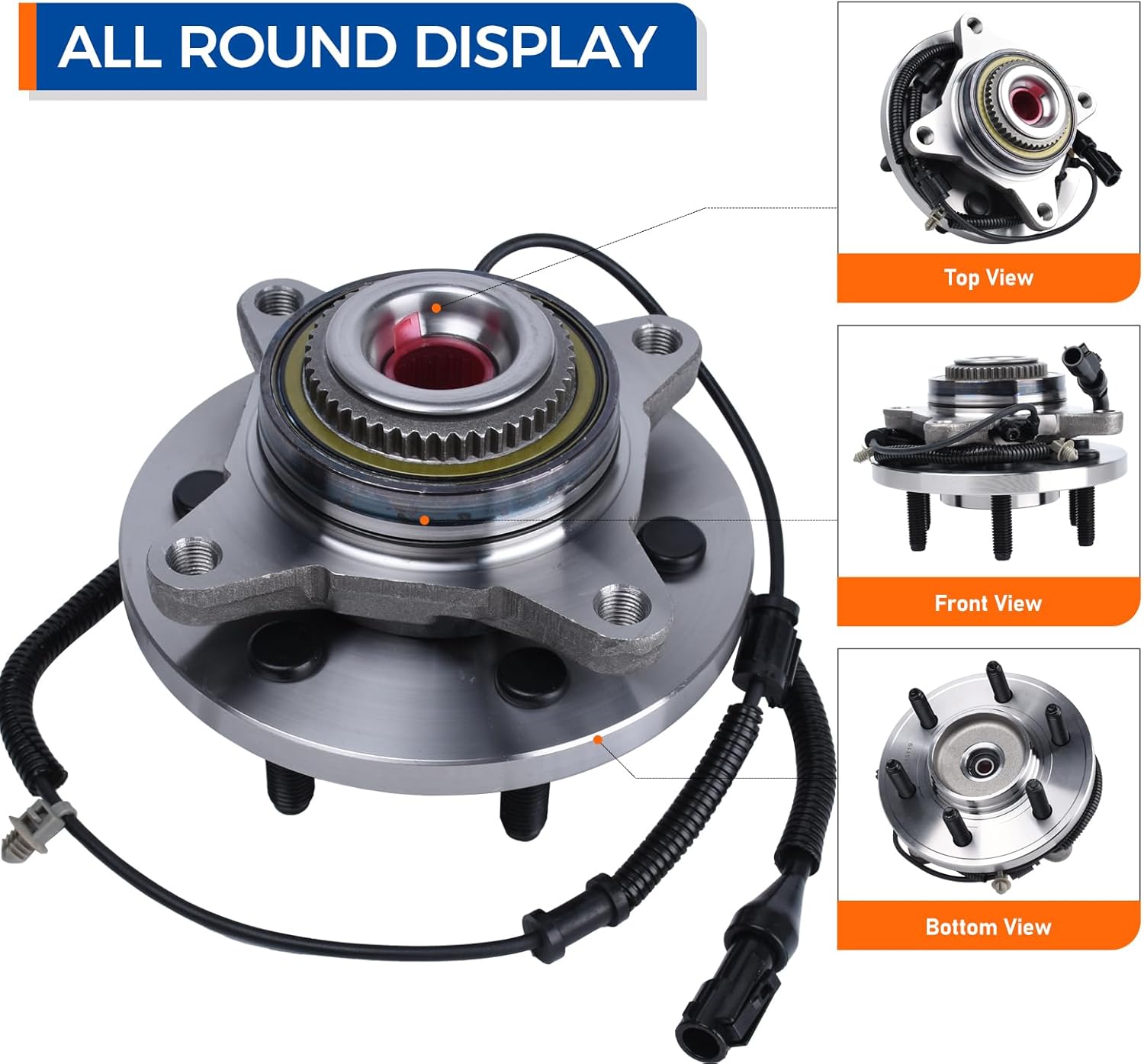 PAROD 515119 Front 4WD Only Wheel Bearing & Hub Assembly Compatible with 2009-2010 Ford F-150, 2003-2006 Lincoln Navigator w/ABS