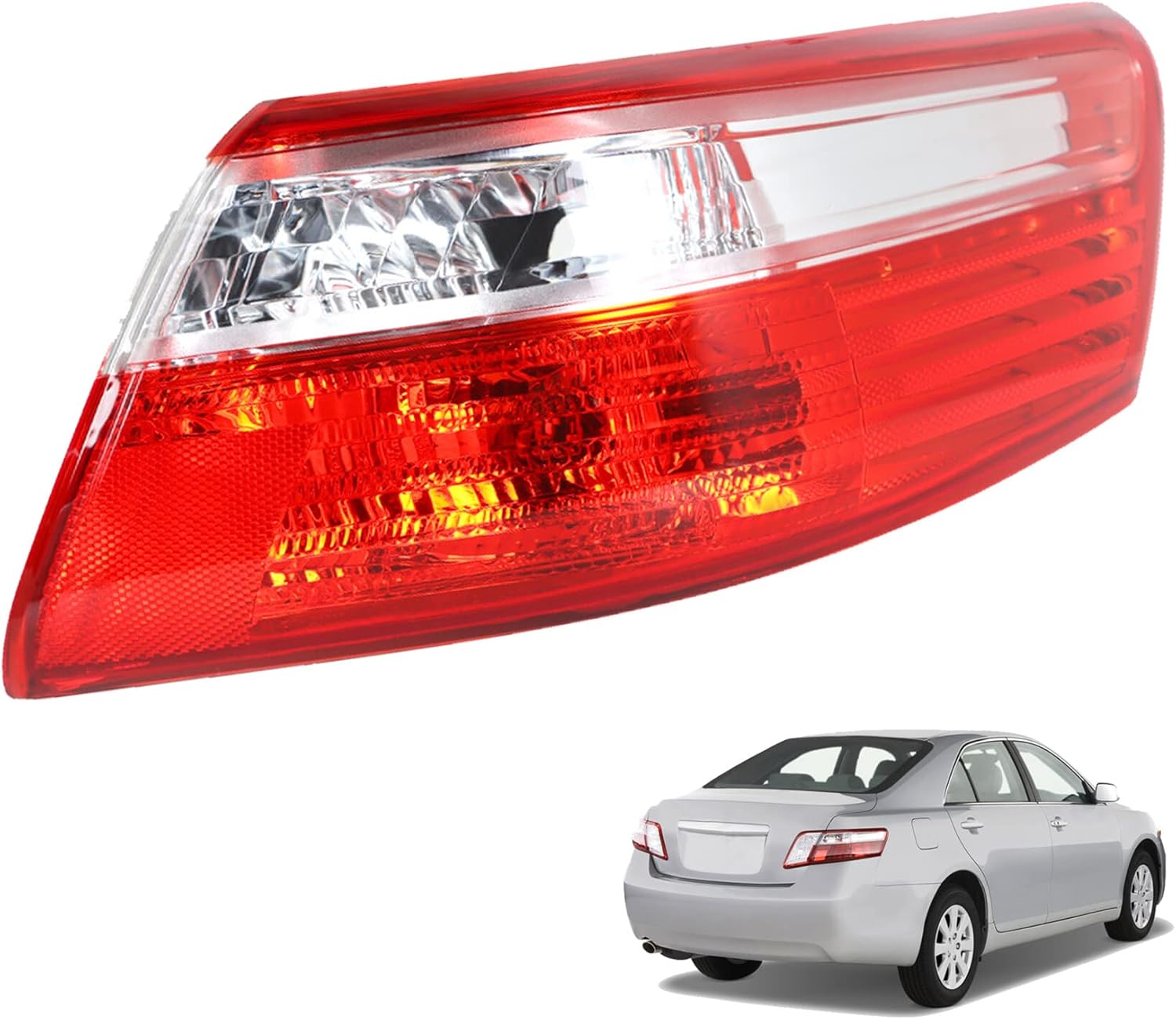 1-Pack Tail Light Assembly Brake Lamp Outer Right Side Replacement for Camry 2007 2008 2009