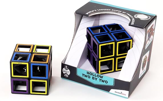 Mefferts Hollow Two by Two - The Original Transparent 2 x 2 Cube Brainteaser Puzzle - Travel Friendly Fun for Ages 9-Adult
