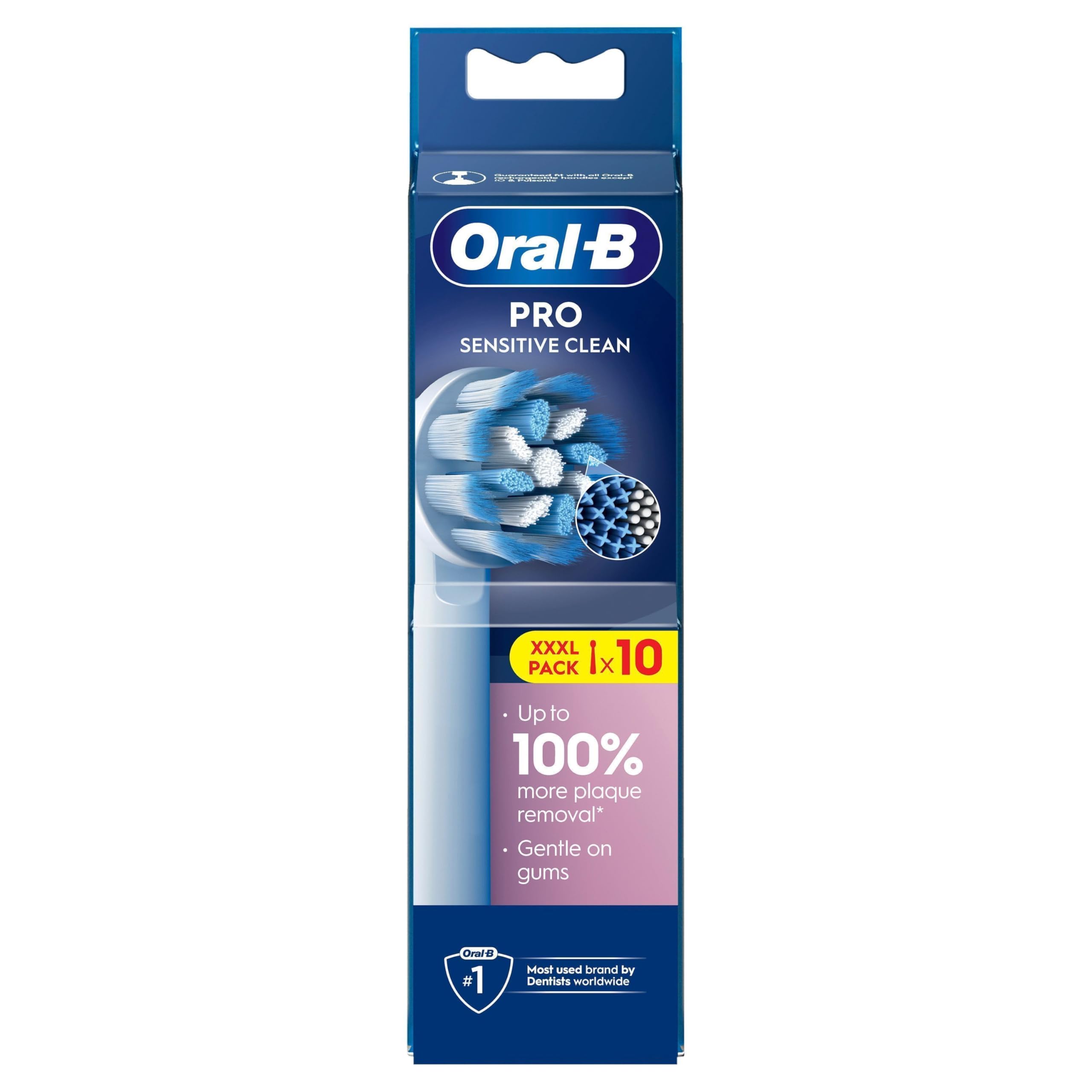Oral-B Pro Sensitive Clean Ricambi per Spazzolino Elettrico, Confezione da 10 Testine, Bianco - Originali