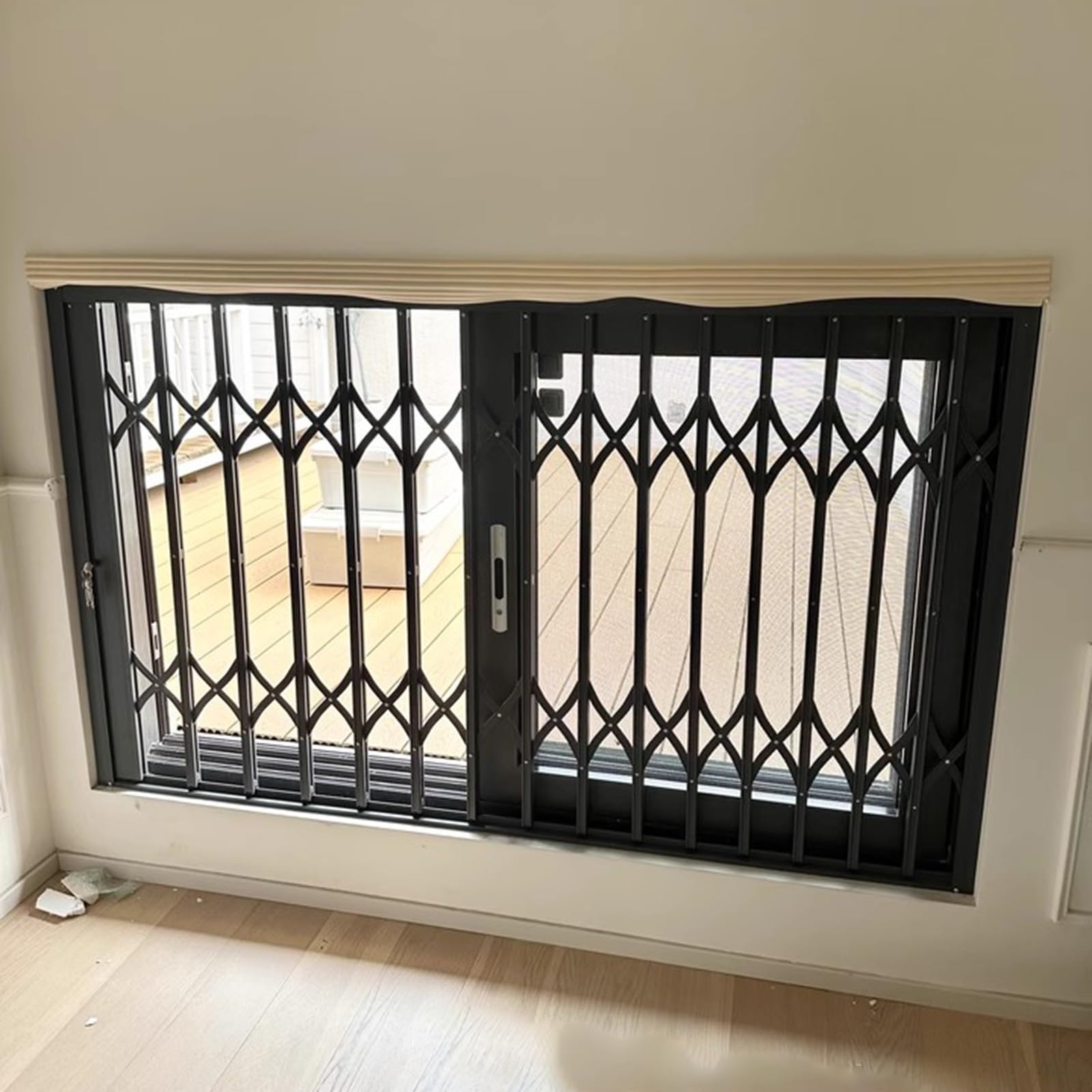 Barriera di sicurezza retrattile per finestre da soffitta, robusta, antieffrazione, per porte scorrevoli, capannoni e fienili, migliora la sicurezza domestica (larghezza 100 x altezza 45 cm)