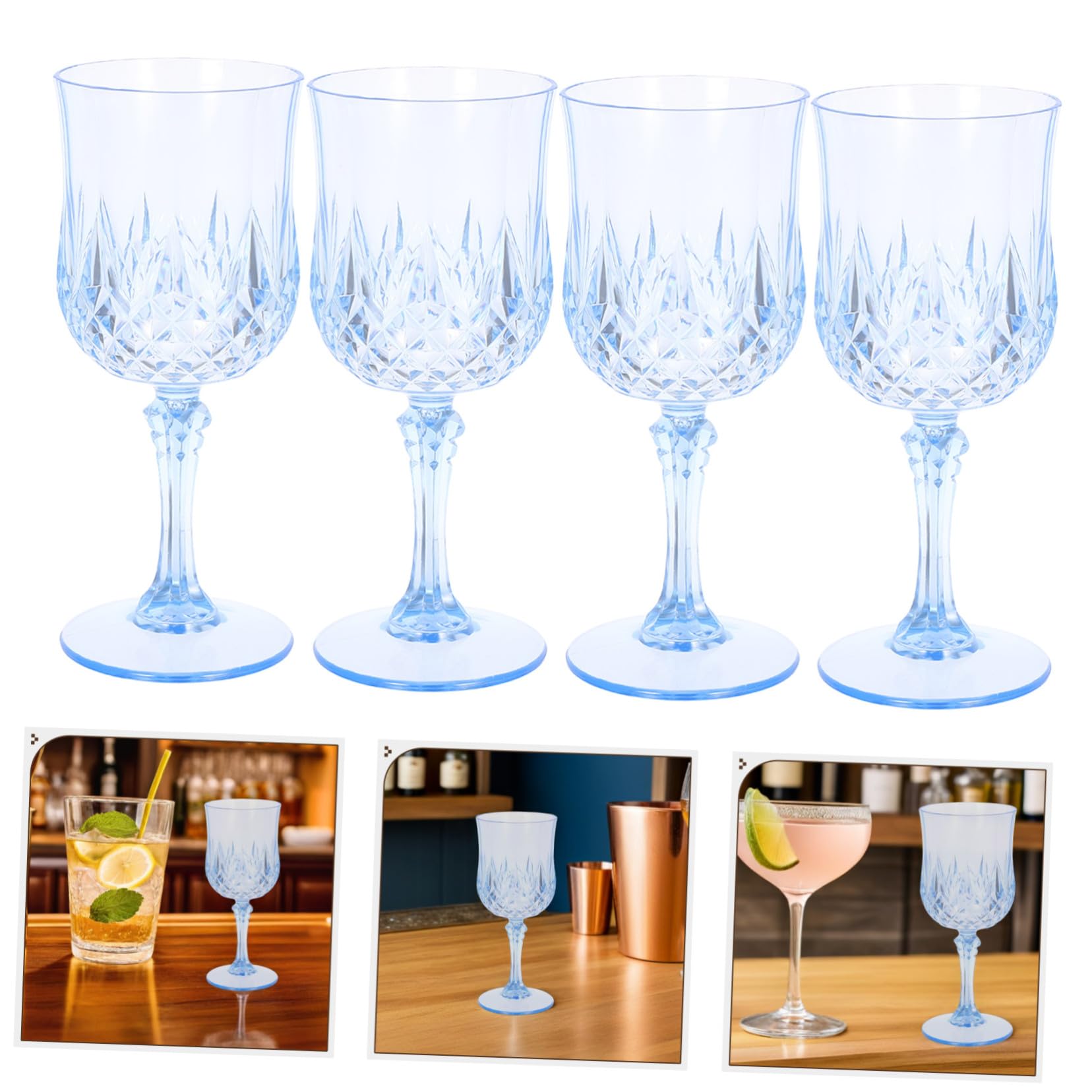 STOBAZA 12 Piezas Copas De Vino De Plástico Retro Vasos De Fiesta Vasos De Copa Vintage