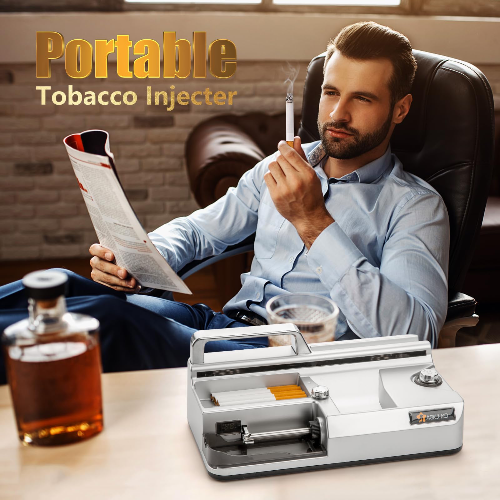 Macchina elettrica di rotolamento della sigaretta, Caricatore automatico dei coni, Mini portatile Pre Rolled Cones Filling Maker, Rullo automatico, Argento 317A