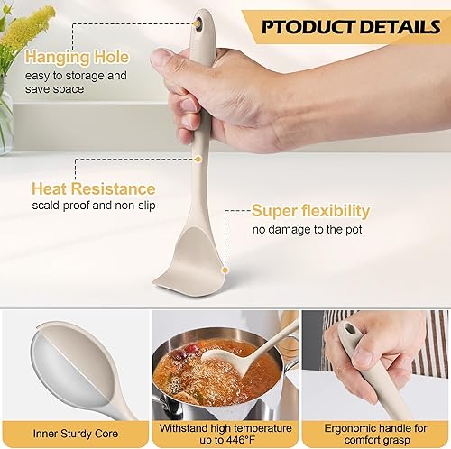 Miniatura 3 de 15-Piece Kitchen Cooking Utensils Set with Holder, Homikit Heat Resistant Food Grade Silicone Kitchen Utensils include Slotted Spatula Ladle Turner