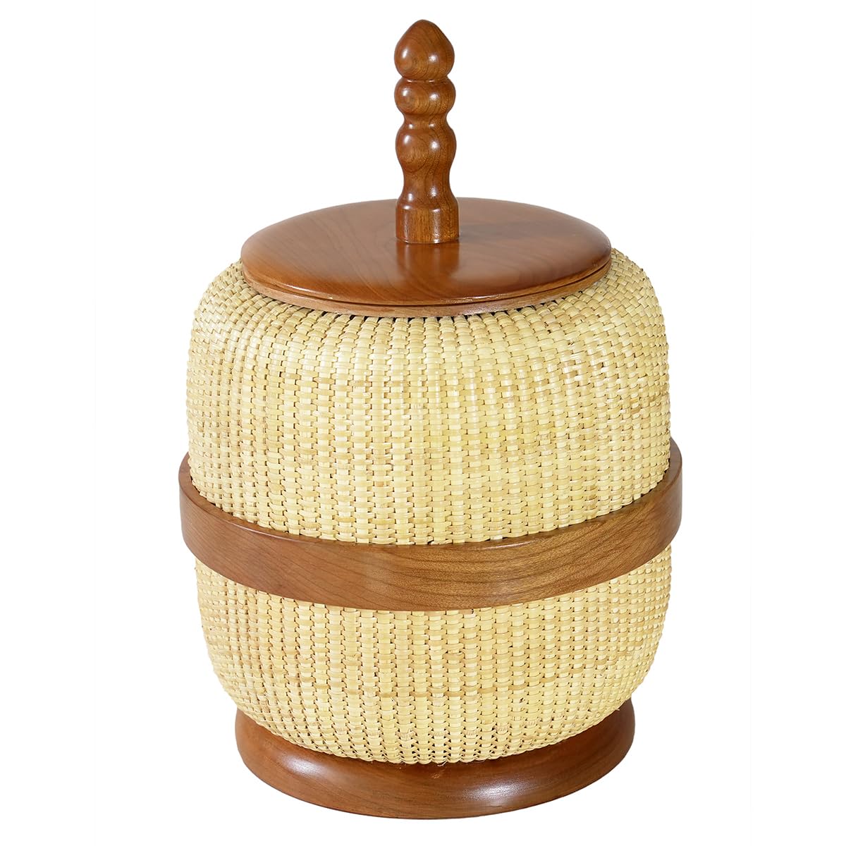 Teng Jin Nantucket Baskets Rattan Weave Storage Basket Round for Home,Office Decorate Collection Multipurpose Organizer Container