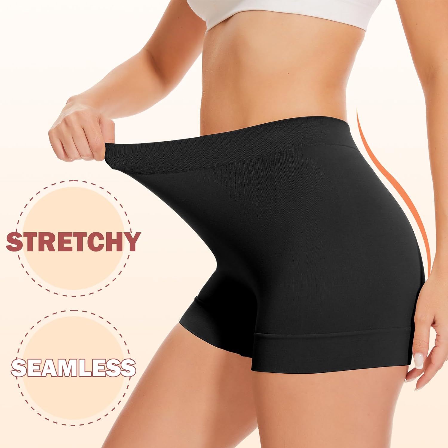 UUMIAER Slip Shorts for Women Under Dresses, Anti Chafing Boyshorts Panties Shapewear Yoga Biker Shorts - Image 2