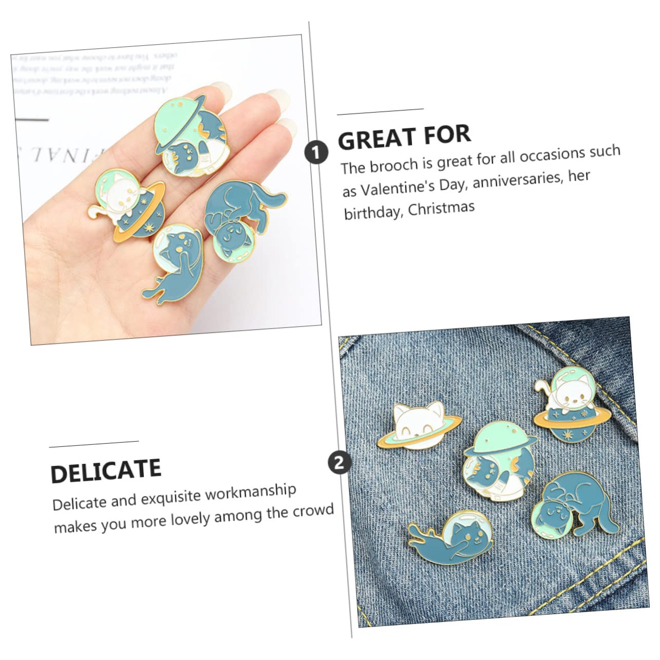 Animal Pin Set 5 PCs Dekorative Staschpins Mode Frauen Brosche Leicht und bequem
