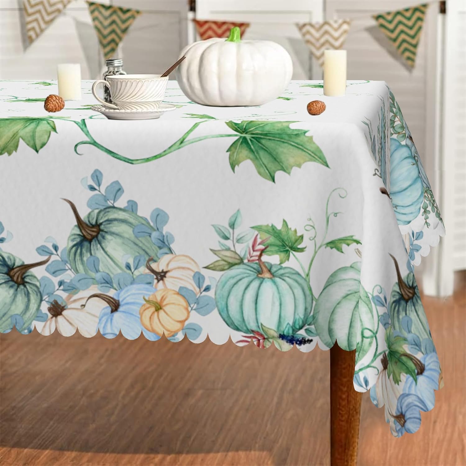 Fall Thanksgiving Tablecloth for Rectangle Table Autumn