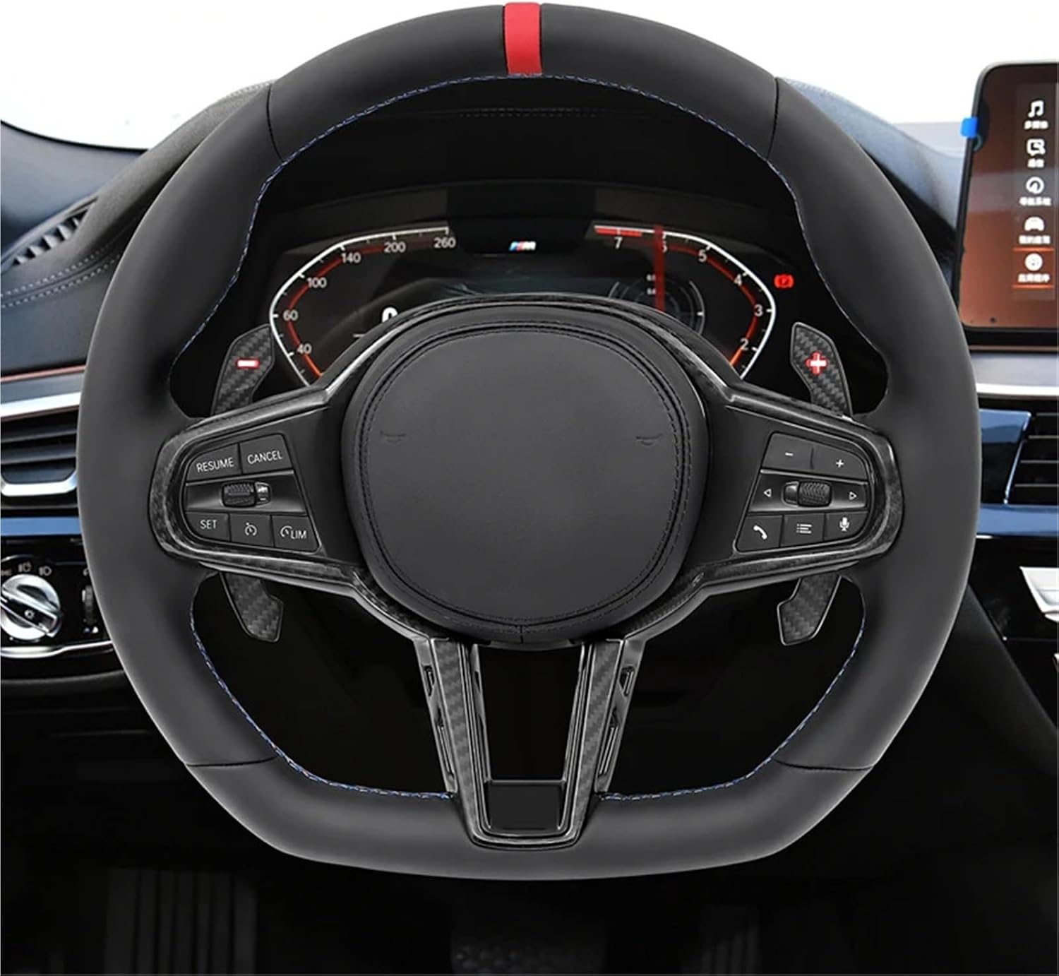 M- Sport Leather Steering Wheel For BMW G01 G02 G05 G06 G20 G21 G80 G81 G22 G23 G26 G30 G32 G87 3 4 5 Series Car Accessories(Style 02)