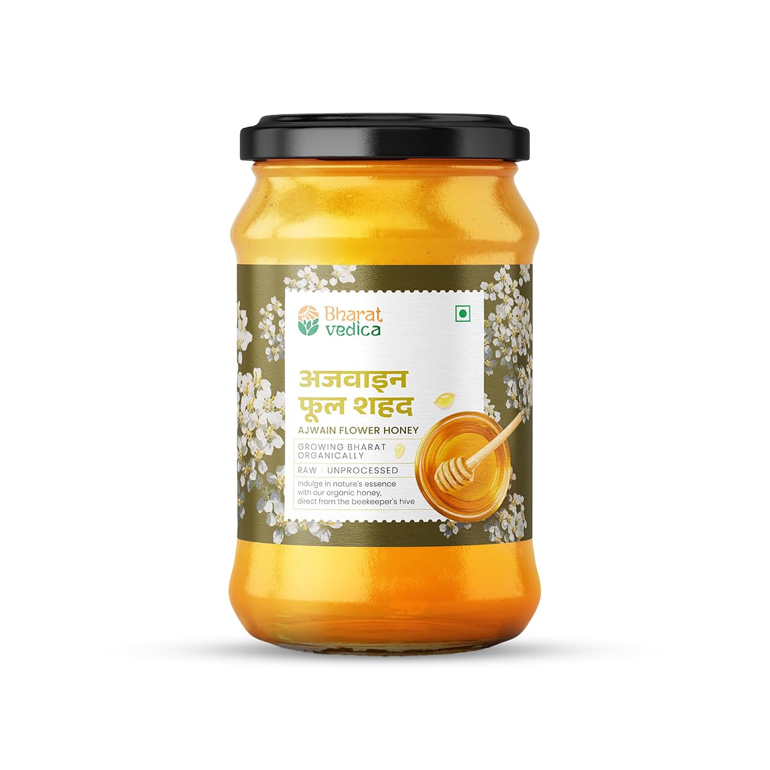 Bharat Vedica Ajwain Flower Honey 650gm | Pure Organic Honey Raw Unprocessed | Original & Natural | No Sugar Adulteration...