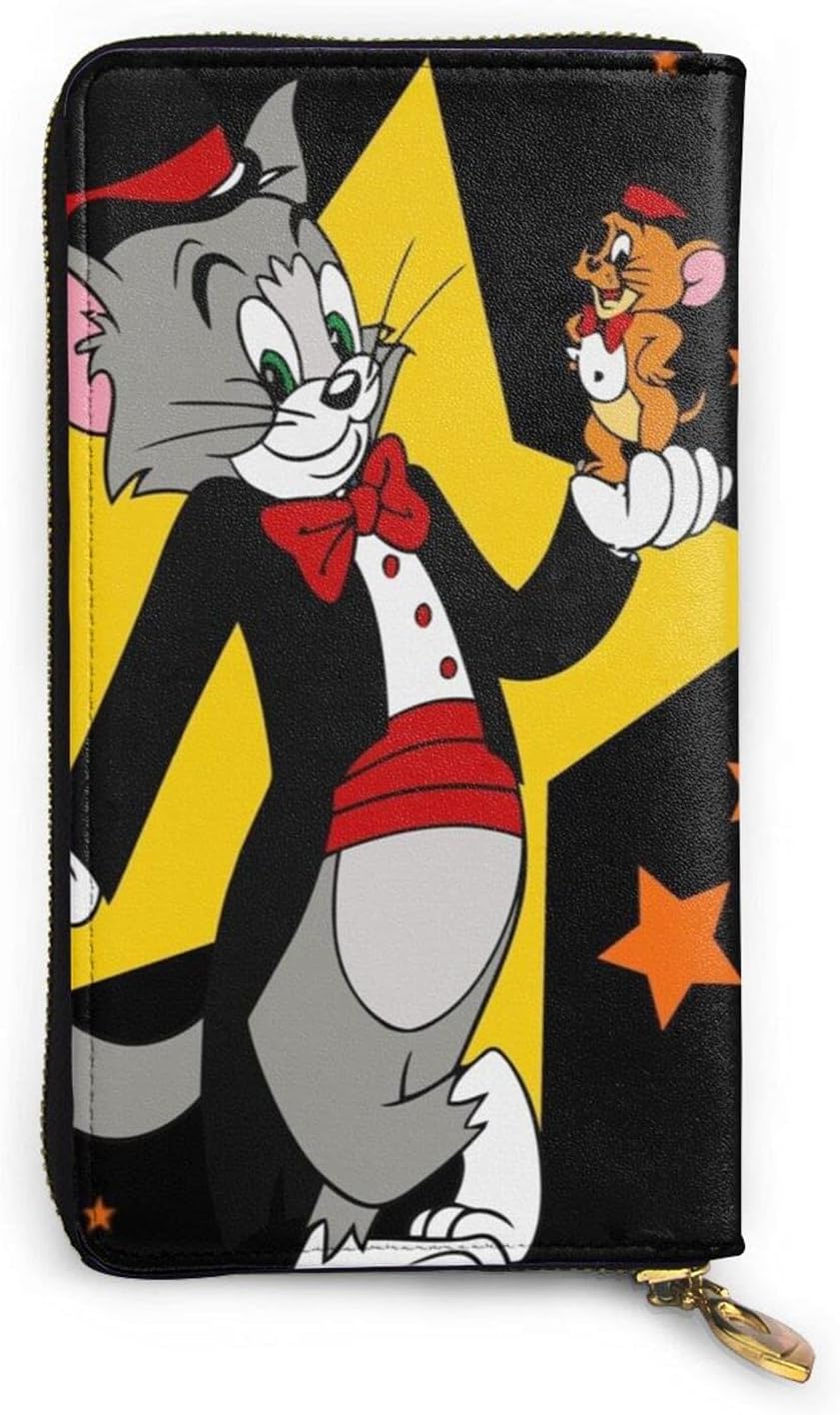 Tom和杰瑞 双面彩色长款钱包 真皮 大容量 带零钱袋 实际用 礼物 多功能 方便 可爱 人气 男女通用