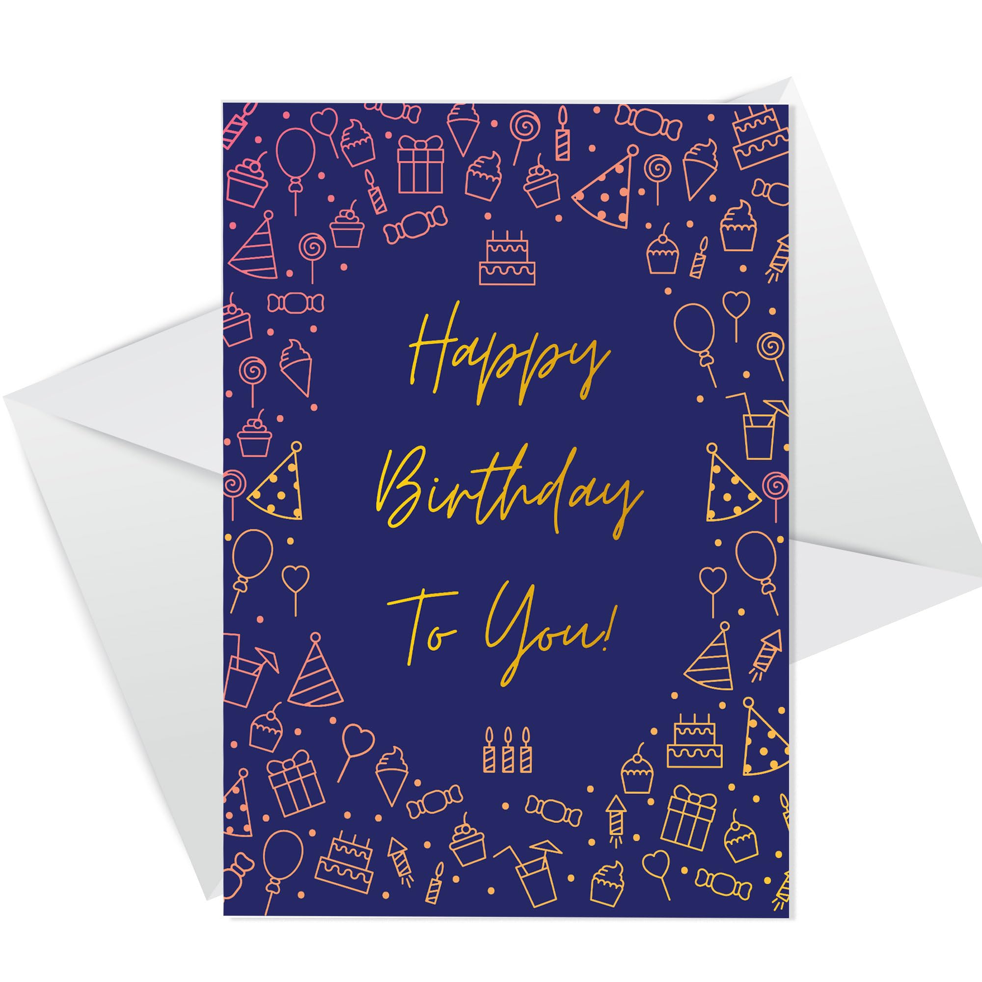 RED OCEAN Happy Birthday Card For Him Husband Son Boyfriend Dad Celebration Best Wishes With White Envelope