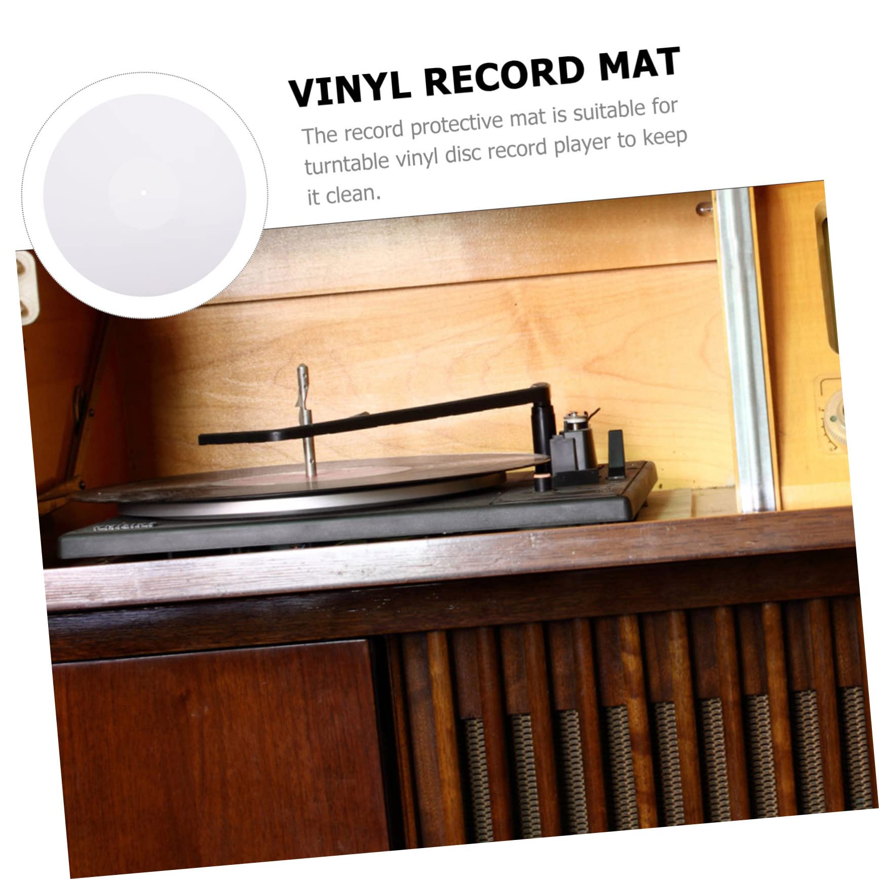 Tappetino Acrilico per Giradischi Protezione Disco in Vinile Bianco Antistatico Resistente e Facile da Usare