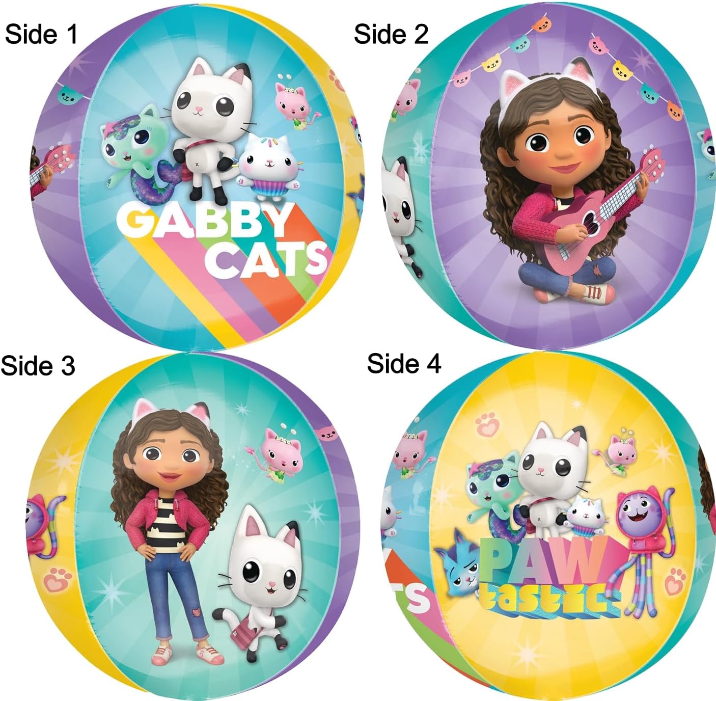 Gabby Birthday Party Supplies Cats and Dollhouse Orbz 8pc Balloon Bouquet Decorations