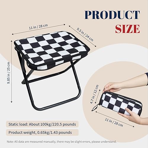 Miniatura 2 de Taburete plegable para campamento 1.1 libras Taburete portátil ligero para pies de carga 300 libras - 10.5 pulgadas, silla de camping, pesca,
