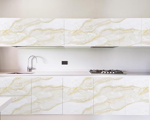 Miniatura 2 de Anmon Papel de contacto de mármol para despegar y pegar, película de vinilo grueso autoadhesiva impermeable, rollo de granito sintético extraíble