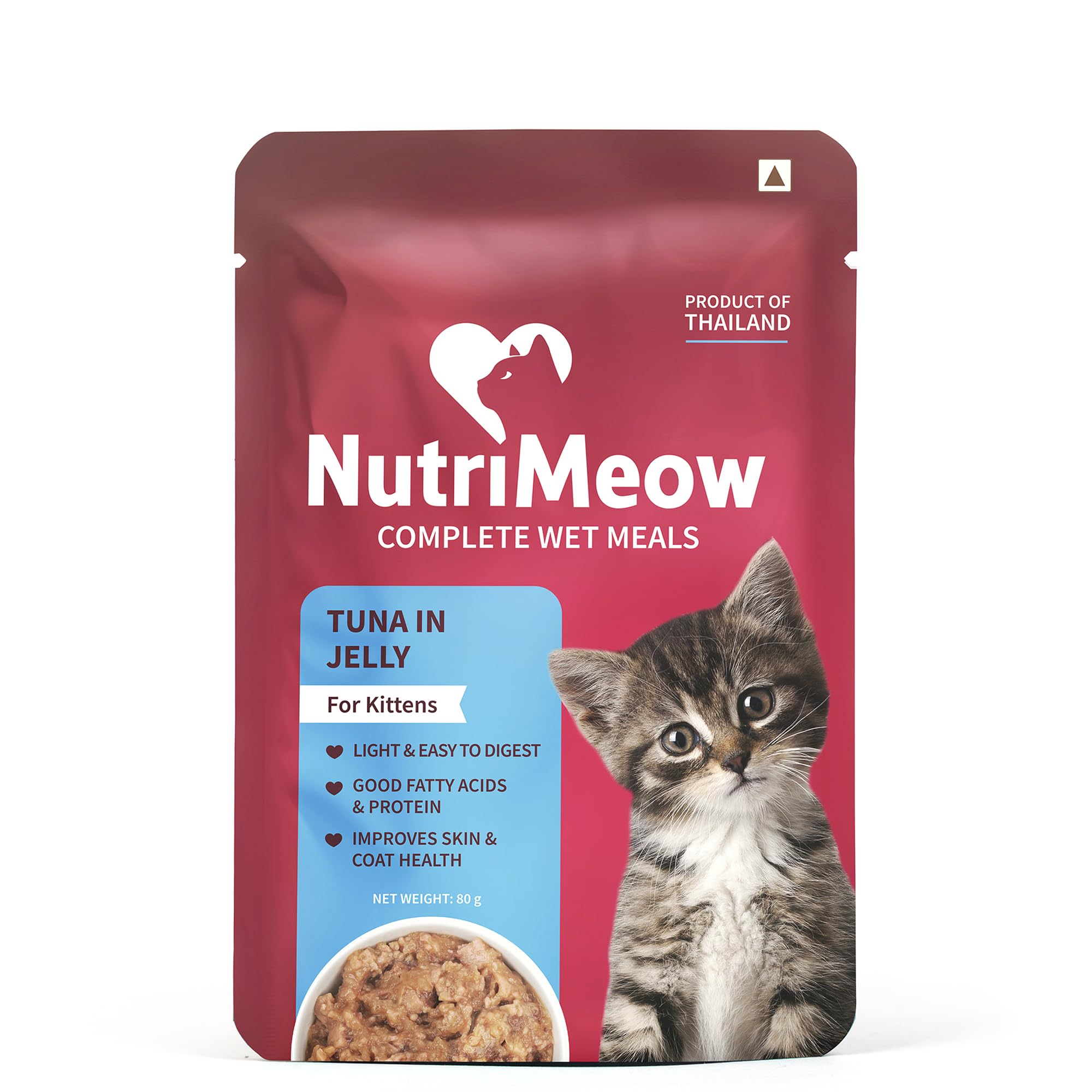 by HUFT Tuna in Jelly Kitten Wet Food - 80gm | Pack of 12 | High Protein, Nutritious & Tasty Cat Pouch | Complete Balanced Food | Supports Growth & Development for All Kitten Breeds-image-8