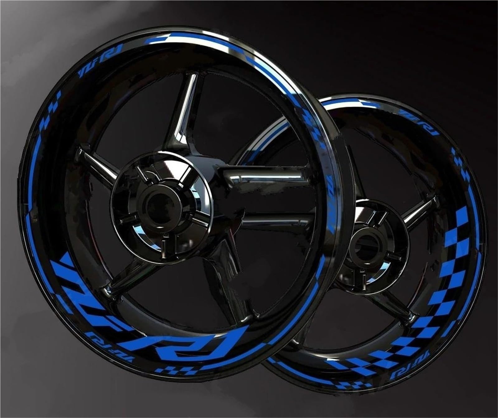 Reifenaufkleber-Set Motorradfelgen-Aufkleber Für Yamaha YZF-R1 YZF R1 YZFR1 – Reflektierende, wasserdichte Felgenstreifen-Aufkleber-Set Motorrad Dekor Felgenaufkleber(Farbe 3)
