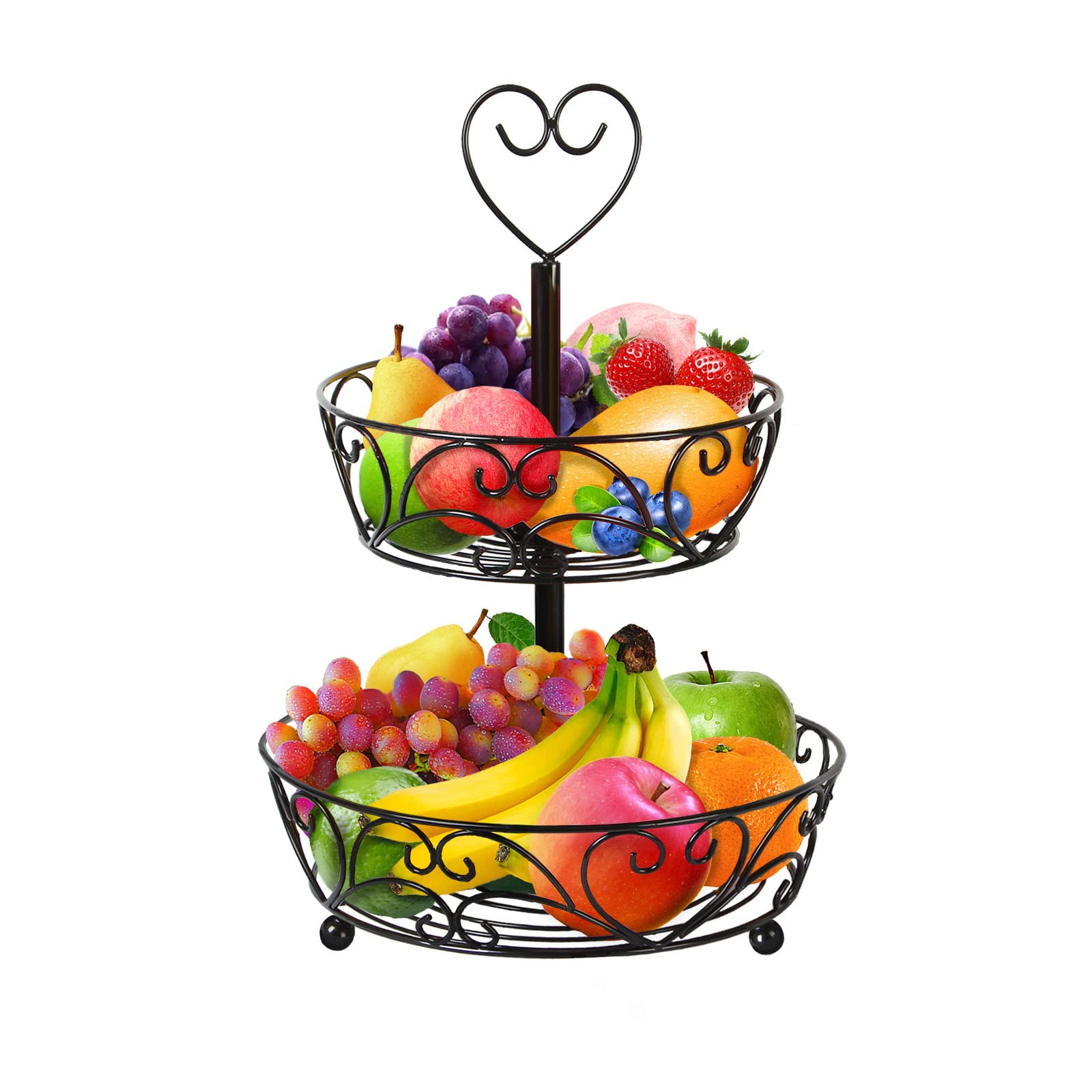 Buy Fruit Basket 2 Tier Detachable Metal Fruit Bowl for Fruit and Home