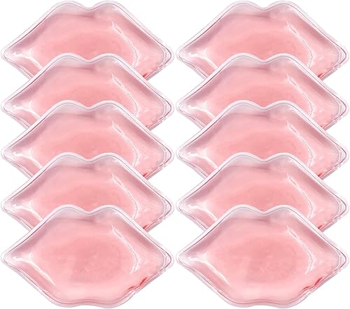 (10 PCS) Lip Ice Pack ，Ice Compress After Lip ice Treatment, Reusable ice pad for Cosmetic, Lip Shape ice Pack to Relieve Pain and Relax Lips,