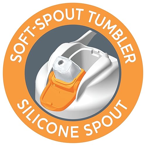 Miniatura 5 de Chicco - Vaso de boquilla suave con popote de silicona y tapa a prueba de derrames, 12 onzas, asa de transporte incorporada, apto para lavavajillas,