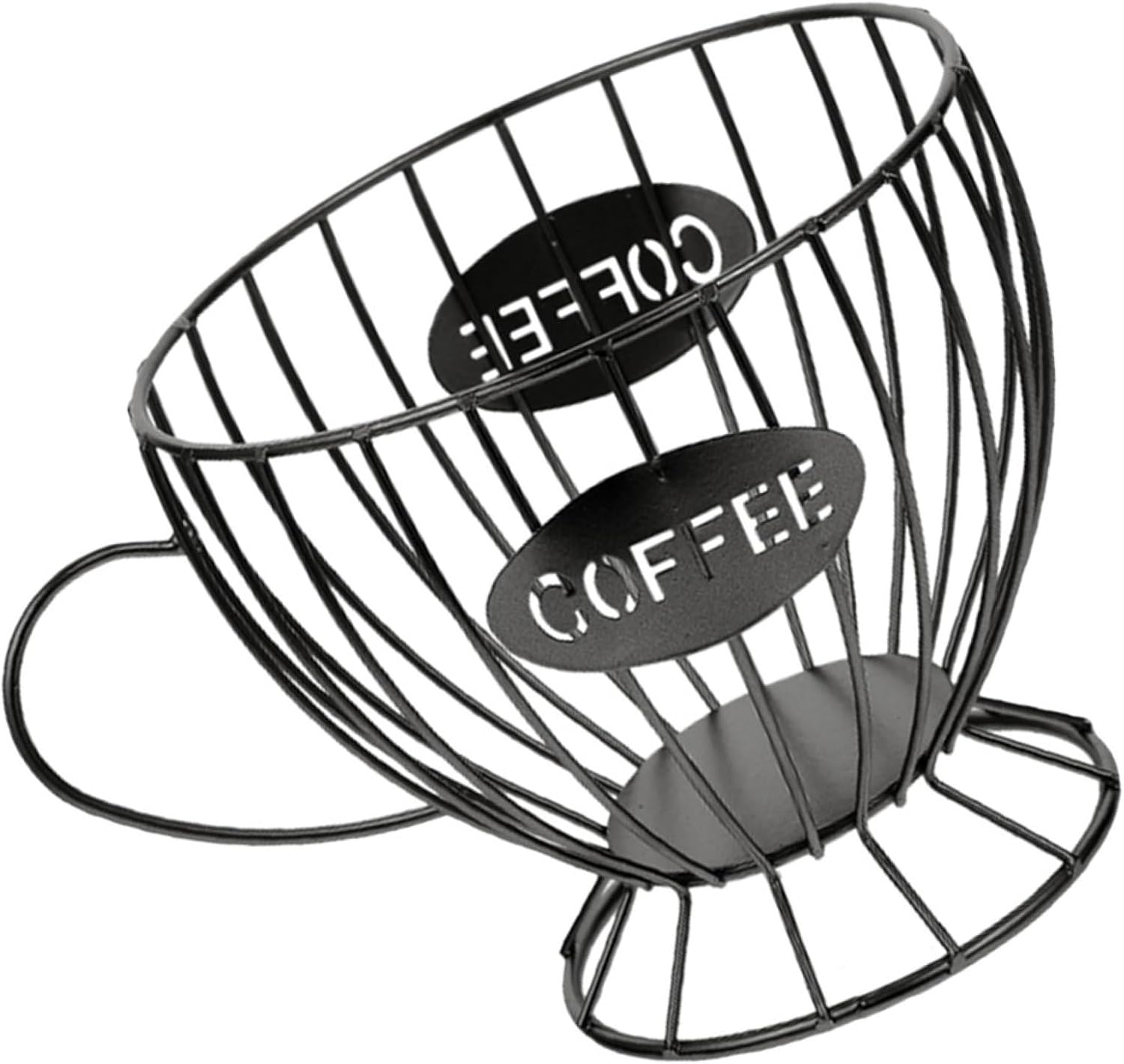 BESPORTBLE Coffee Pod Holder and Fruit Storage Basket, Large Capacity Iron Coffee Capsule Organizer, Black Kitchen Counter Storage Accessory for Home and Office