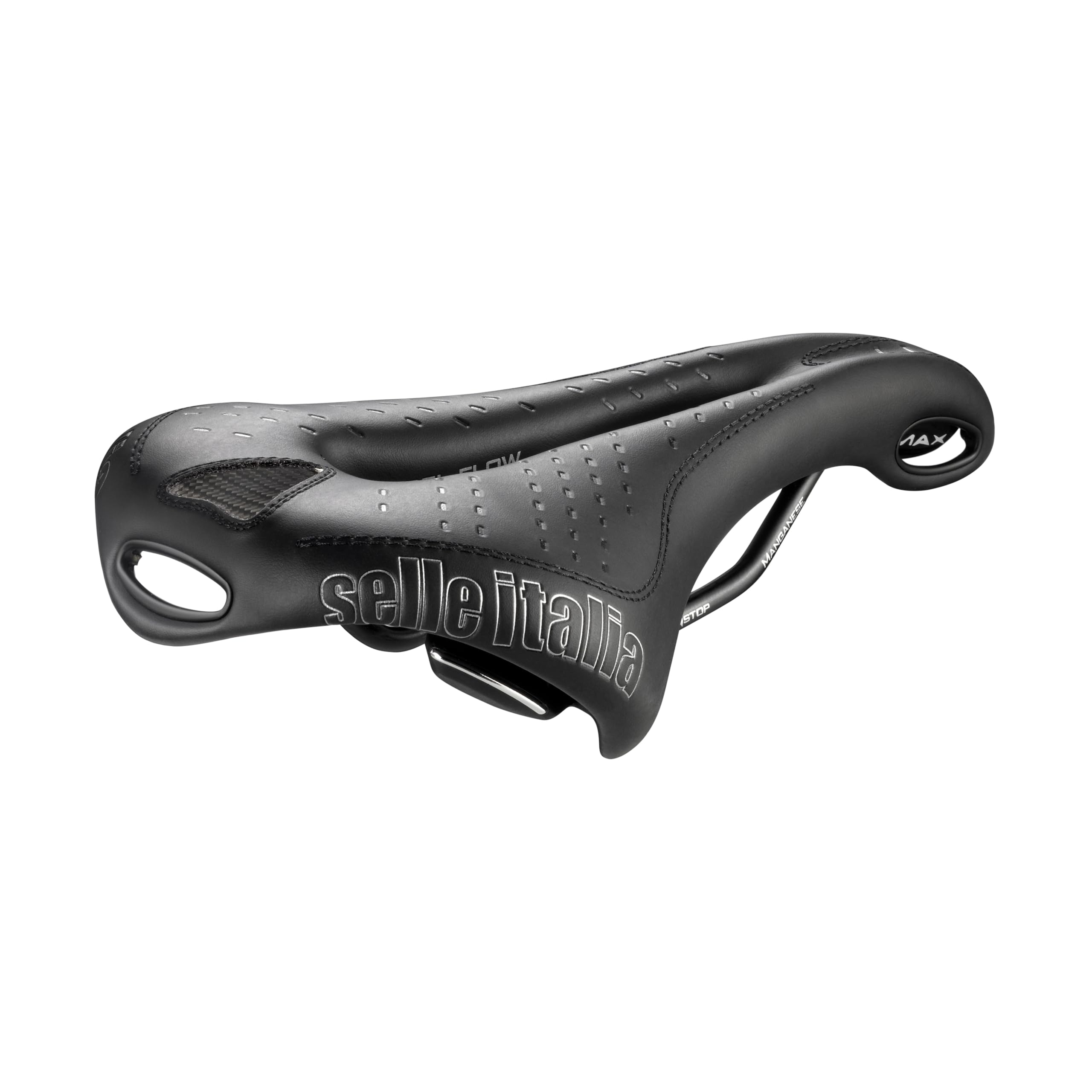 Selle Italia Schwarz Max Flite Gel Flow Racing - Fahrradsattel Für Rennrad & Mtb, Anatomische Aussparung, Mangan Rahmen – Größe L3,