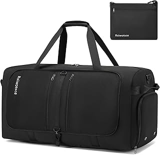 Faltbare Reisetasche Groß 110L mit Schuhfach, Handgepäck Tasche (76x34x43cm) wasserdichte Sporttasche für Herren/Damen