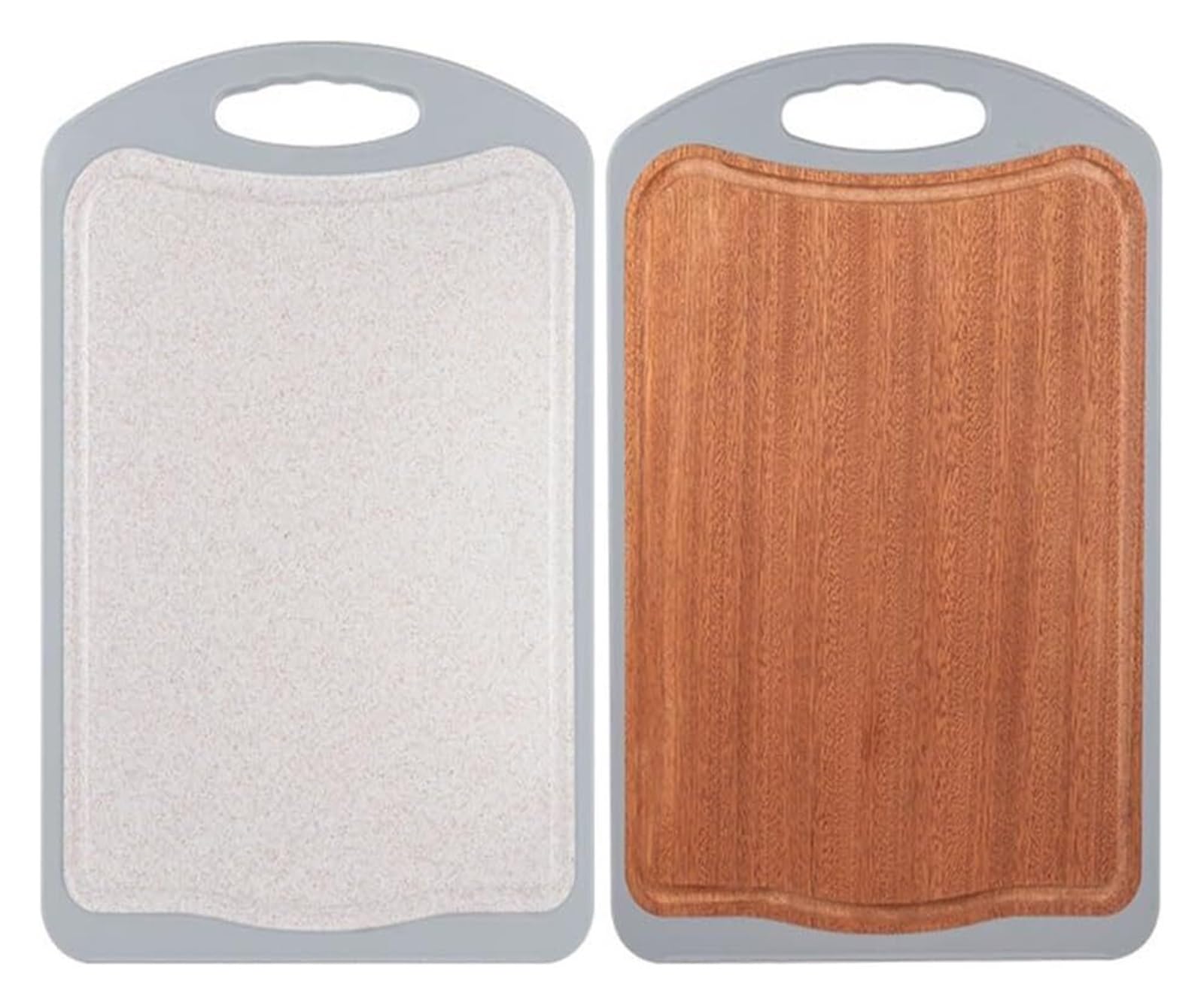 Wooden Chopping Board,Wooden Double Sided Cutting Board Food Grade Ebony and Wheat Straw PP Easy to Clean(39 * 27 * 1.9cm)