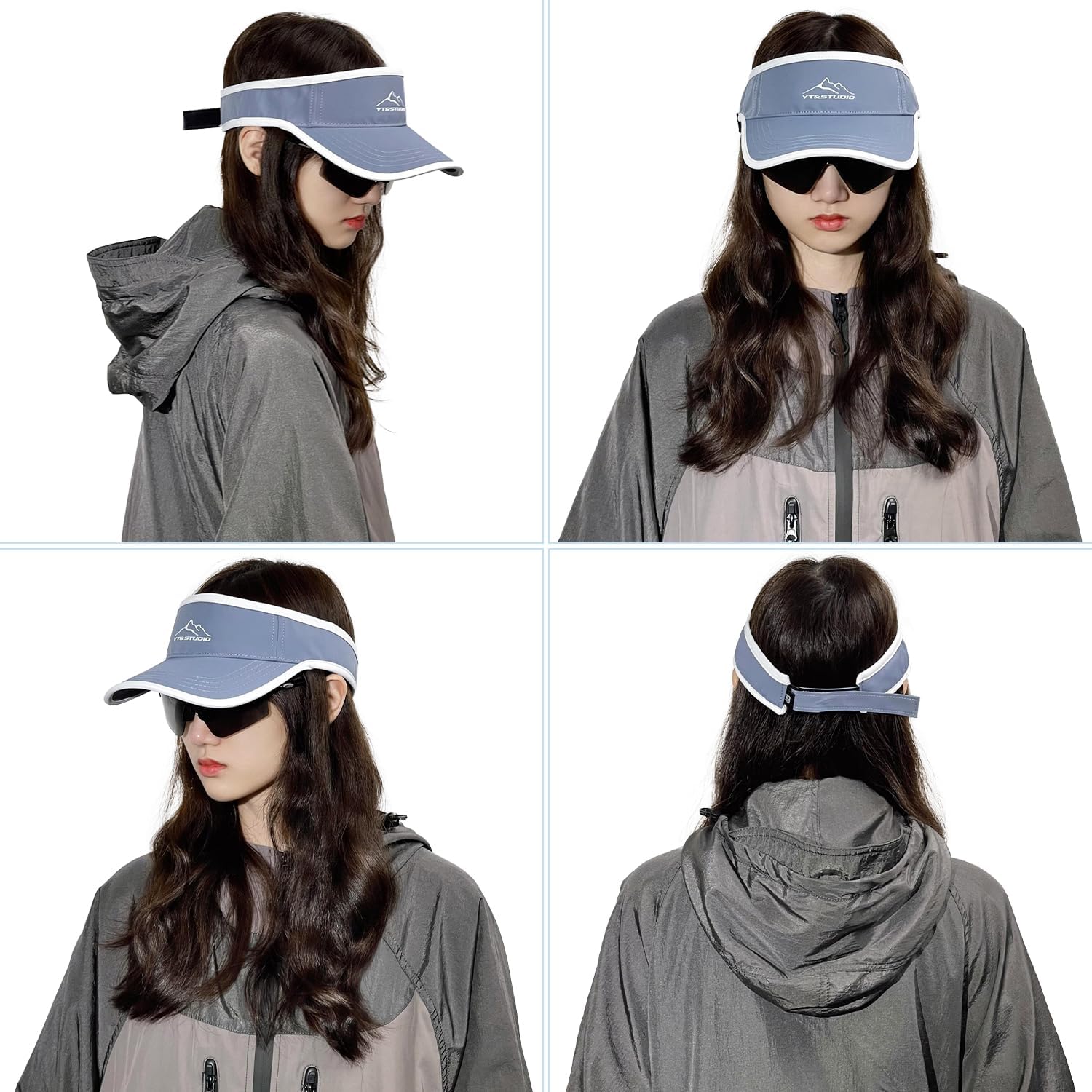 Peicees Wide Brim Visor for Women Men Sports Visor UV UPF50+ Sun Protection Hat Sun Cap for Summer Golf Tennis Running