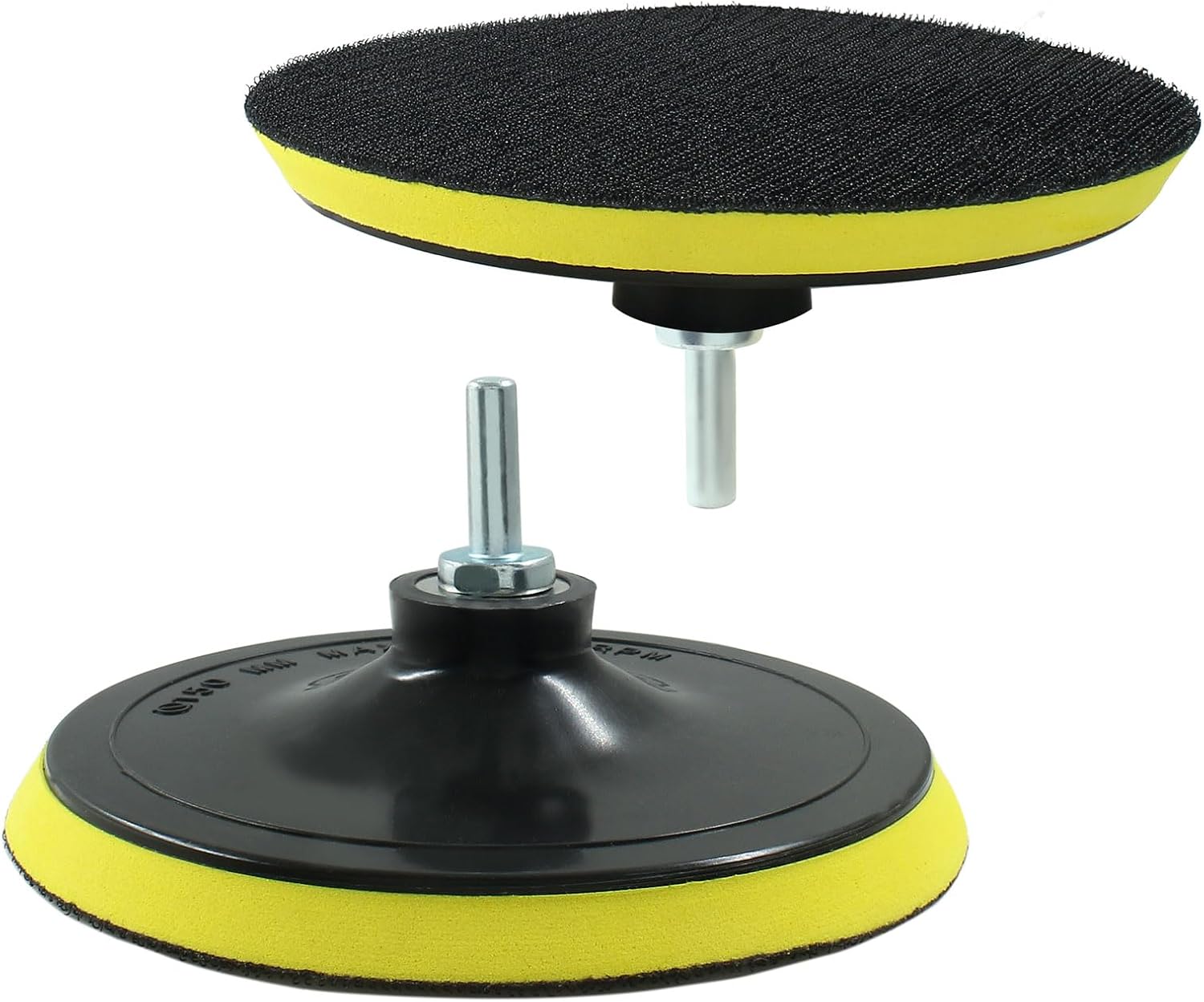 Litoexpe 2 Pack 6 Inch Hook and Loop Backing Pads with M14 Thread Drill Adapter, Car Orbital Sander Polisher Buffer Backing Plate for Sanding Discs Wool Sponge Pad