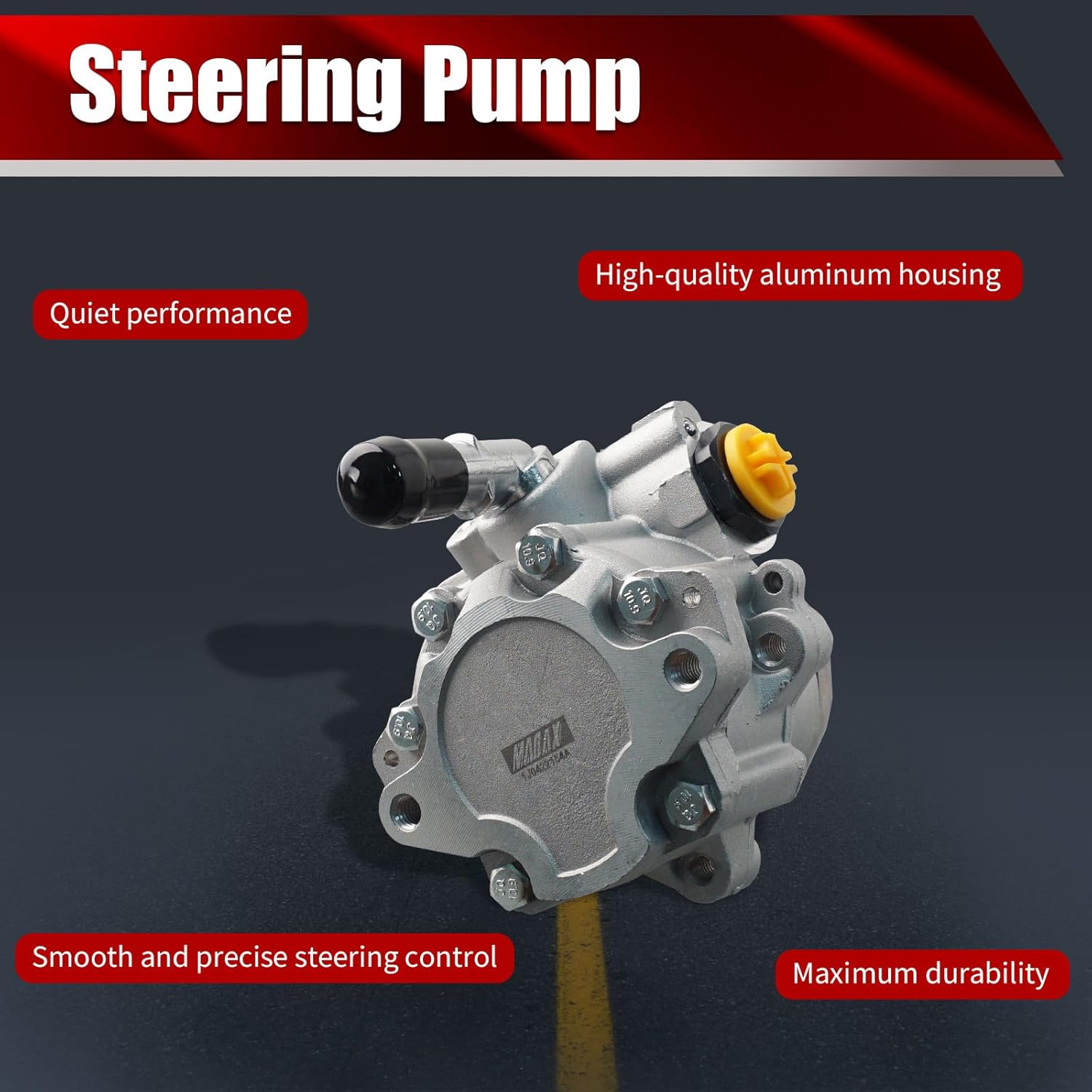 Power Steering Pump 1J0422154A Compatible with Volkswagen Beetle 1998-2006 Golf 1999-2006 Jetta 1999-2005 1.9L L4 Replaces 21-5151 96-5151 1J0422154J 2K0422154A