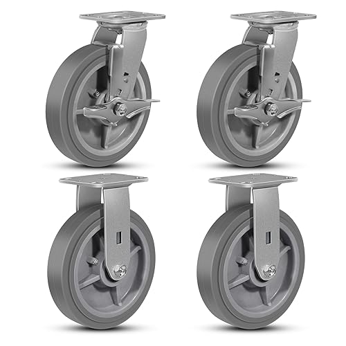 Miniatura 44 de Rueda rígida industrial de 5 x 2 pulgadas, rueda de goma para muebles, plataforma, camión, carrito de ruedas (1 paquete rígido)