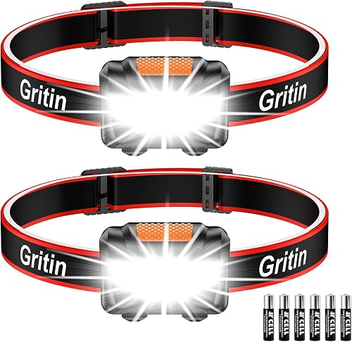 Gritin Stirnlampe LED (2er-Set, leicht)