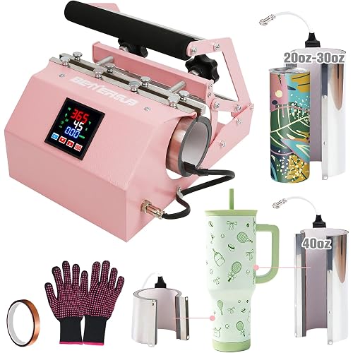 BetterSub 3in1 40 OZ Tumbler Mug Heat Press Machine 30 OZ 20 OZ 16 OZ Sublimation Straight Skinny Tumbler Mug,11 OZ 15 OZ 16 OZ Sublimation Mug Heat Transfer