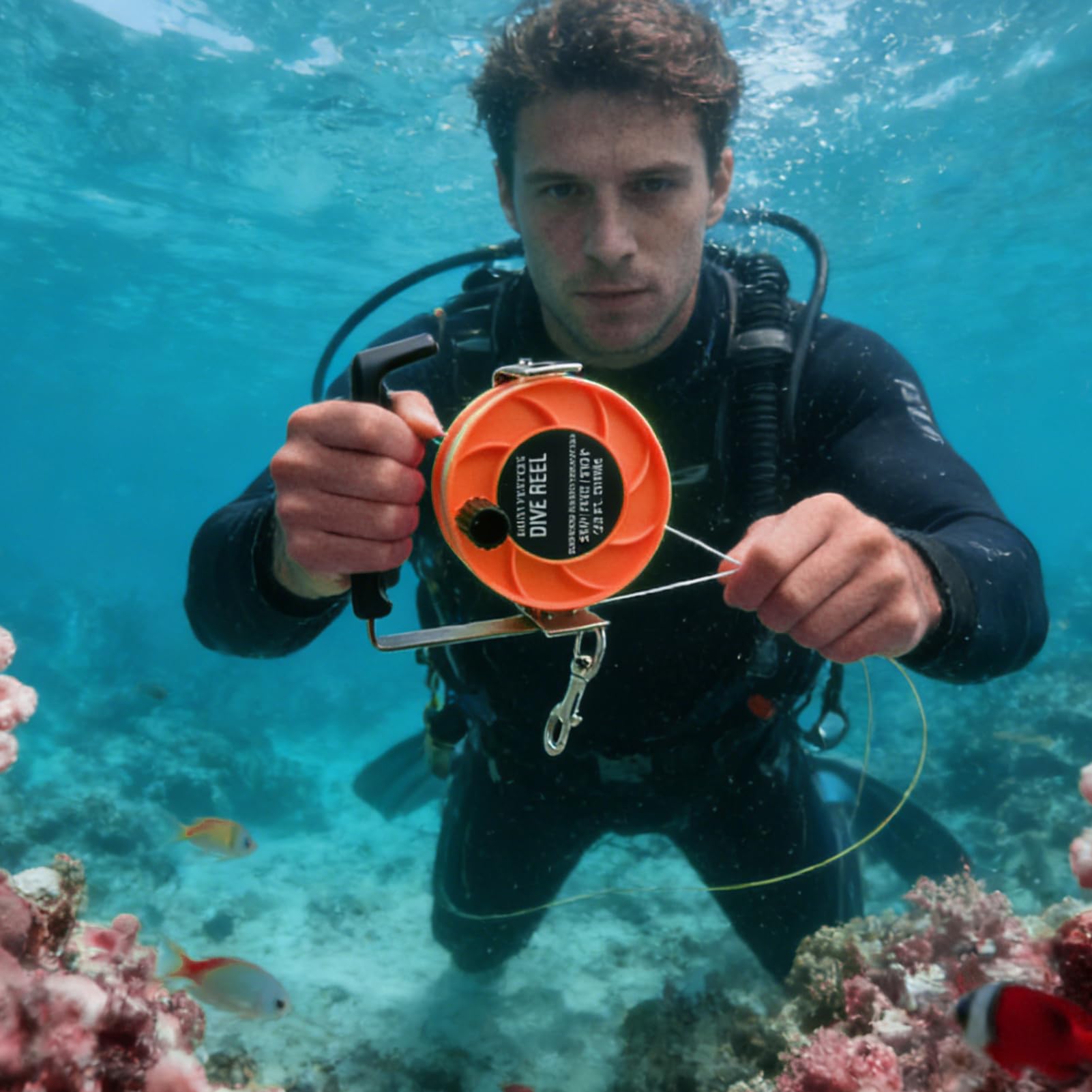 Svolgitore per Immersioni - 88 m ergonomico resistente regolabile in nylon | bobina da immersione, per spiaggia sotto-donne uomini libero caccia sottobarca all'aperto | Bobina Immersione Per Apnea Pesca Subacquea Barca Spiaggia All'aperto Donne Uomini