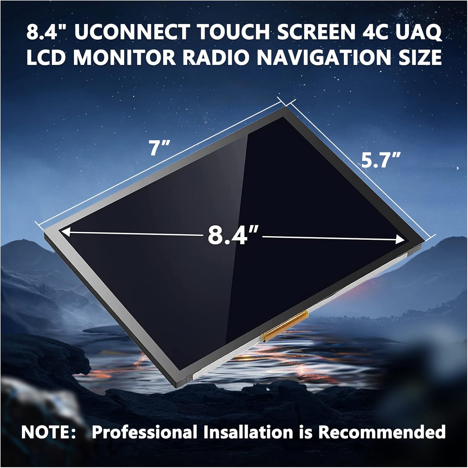 Replacement 8.4" Uconnect 4C UAQ LCD Monitor Touch-Screen, Radio Navigation New OEM Replacement Fit for Jeep Dodge RAM Chrysler 2017-2021 Replace#LA084X01(SL)(02)