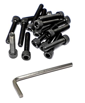 iexcell 25 Pcs M6 x 30mm Thread Pitch 1 mm Alloy Steel 12.9 Grade Hex Socket Head Cap Screws Bolts Kit, Black Oxide Finish