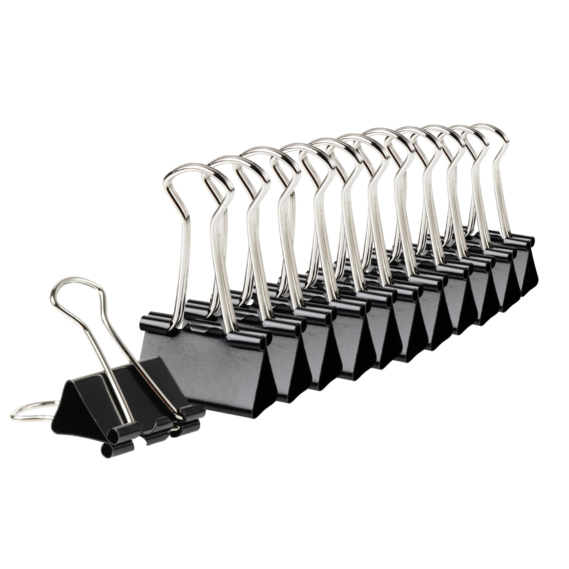 Pack of 12 19mm Black Foldback Binder Clips