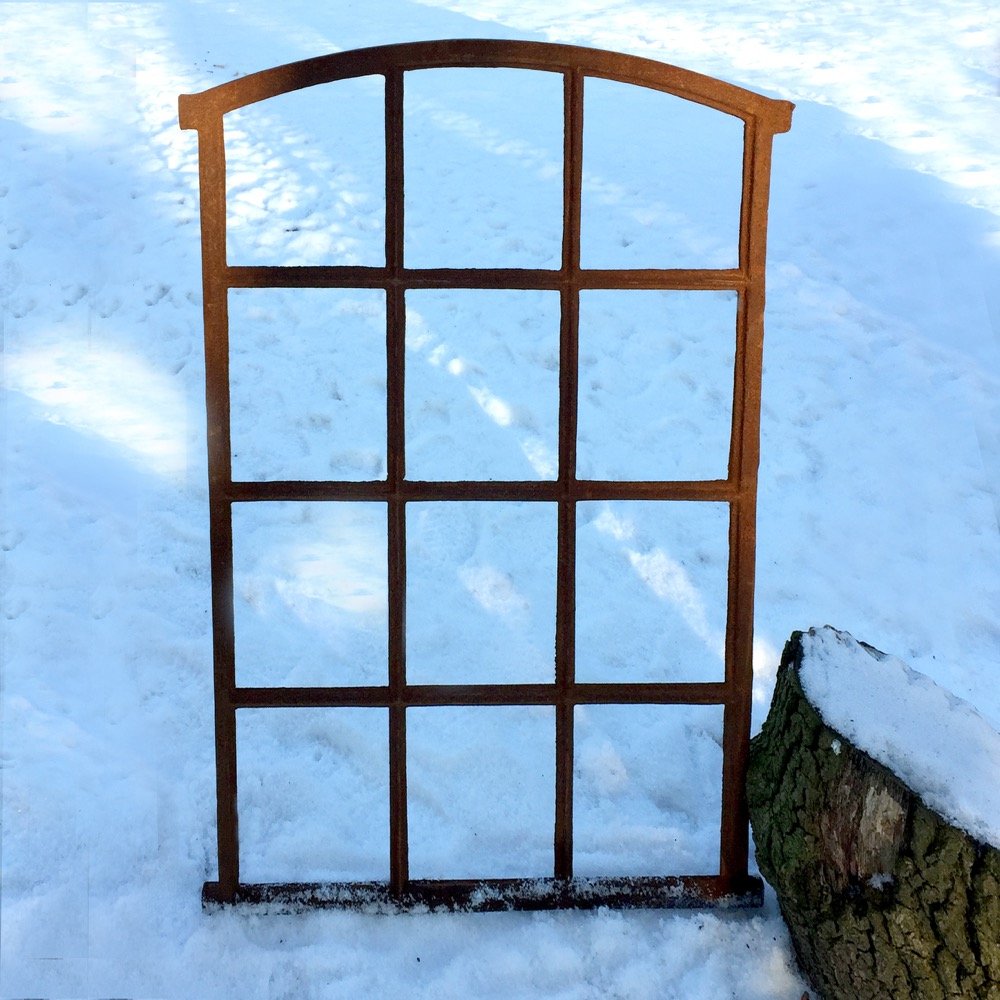 Antikas | Fenster für 12 Scheiben | Eisenfenster | Stallfenster | Spiegelfenster | Garagenfenster | Gusseisen Fenster | 94,5 cm x 66,5 cm