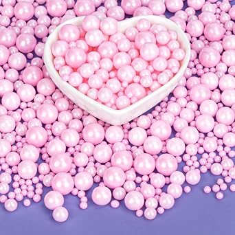 Twisweet Pink Sprinkles 130g, Edible Pearl Sprinkles for Cake Decorating
