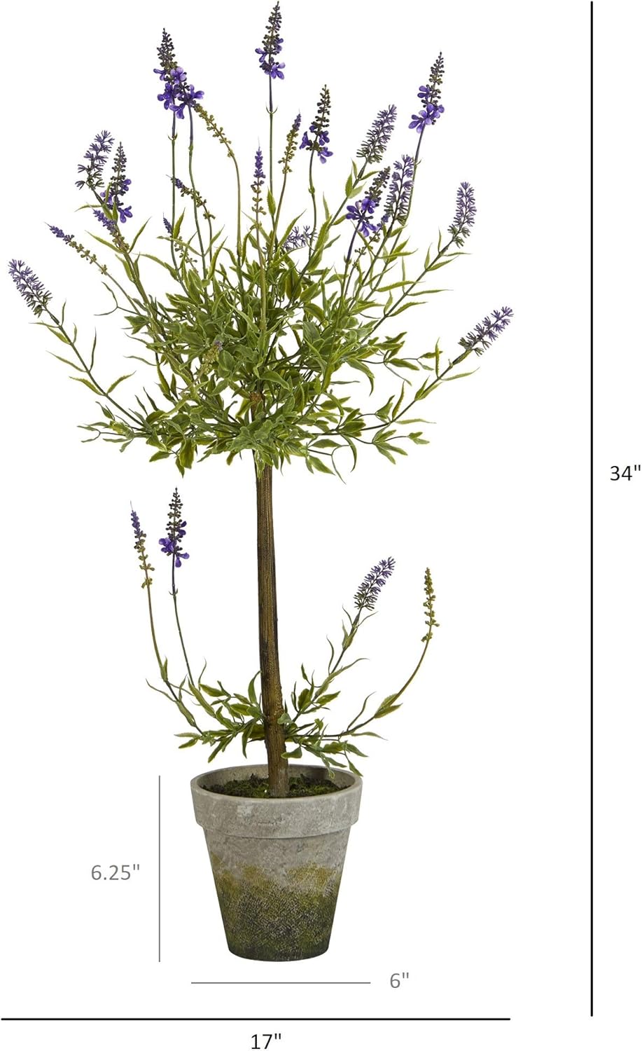 Nearly Natural 34in. Lavender Single Ball Topiary Artificial Tree