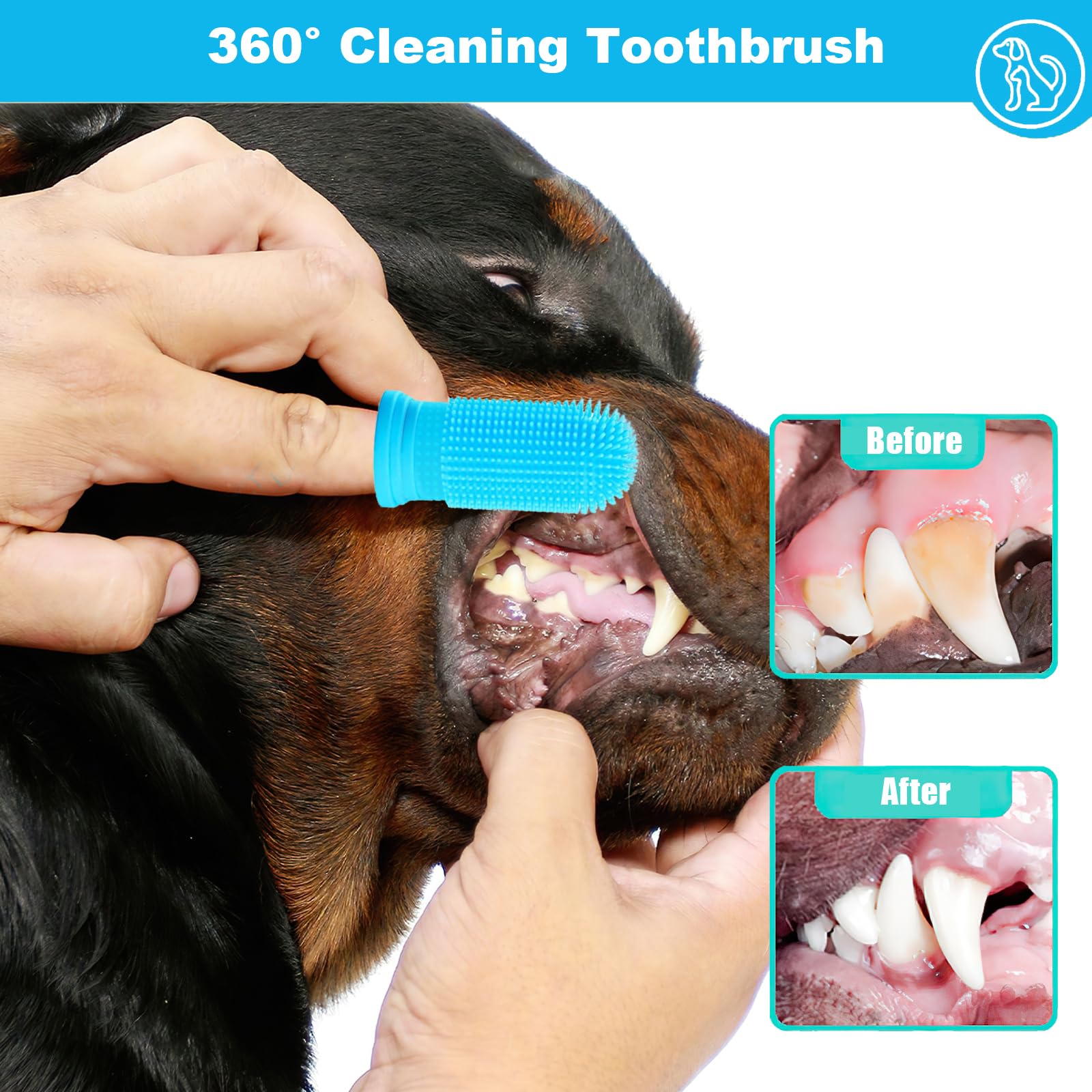 10Pcs Spazzolino per Cani, 360º Spazzolino da Denti Del Dito del Cane, Silicone Pets Denti Pulizia Spazzolino per Cani, Cuccioli, Gatti & Piccoli Animali Dentali Cura Dentale