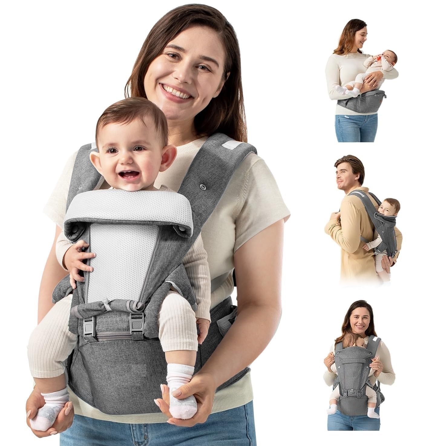 Calyrex 6-in-1 Baby Carrier With Waist Stool and Hip Seat for 
