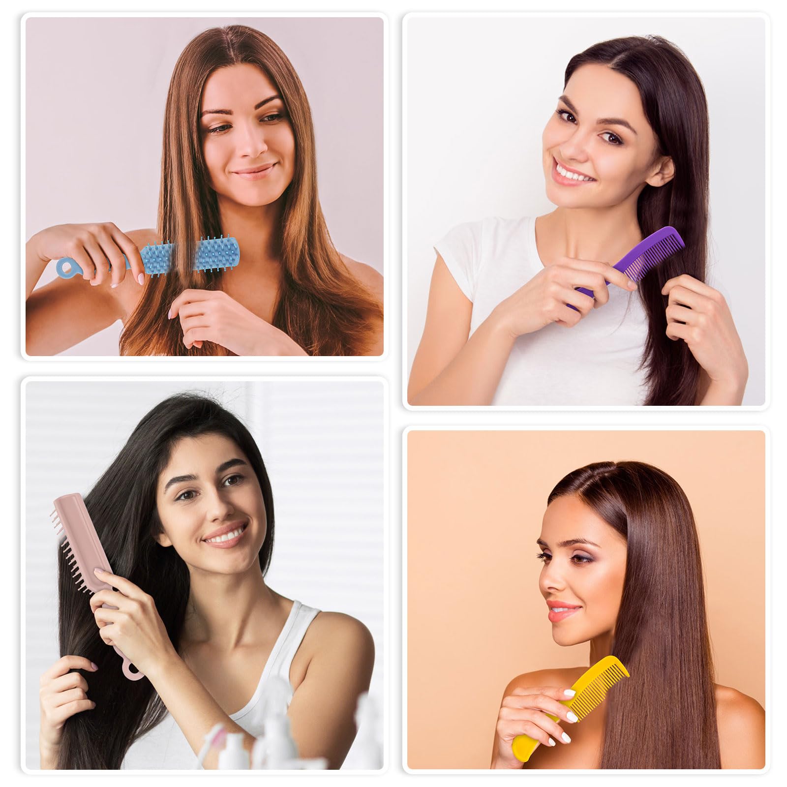 Juego de 100 cepillos y peines a granel para personas sin hogar envueltos individualmente, cepillo de peine a granel para mujeres y niños, hotel, caridad para personas sin hogar (color