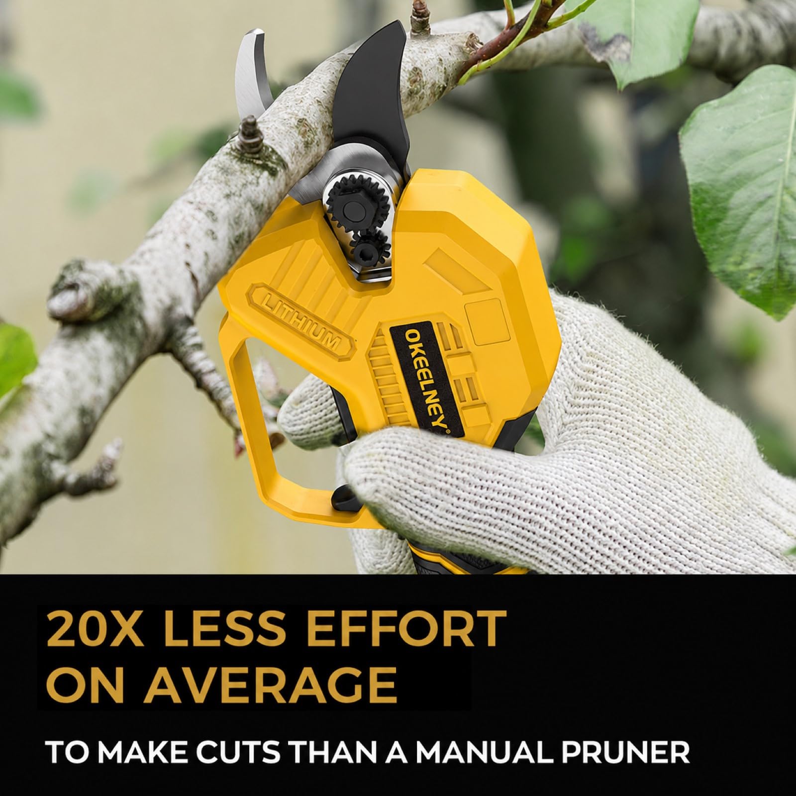 Elektryczne nożyce ogrodowe do akumulatora DeWalt 20 V Max, akumulatorowe nożyce ogrodowe DeWalt z bezszczotkowym silnikiem i pojemnością cięcia 3,8 cm do gałęzi, krzewów, łodyg (tylko narzędzia)
