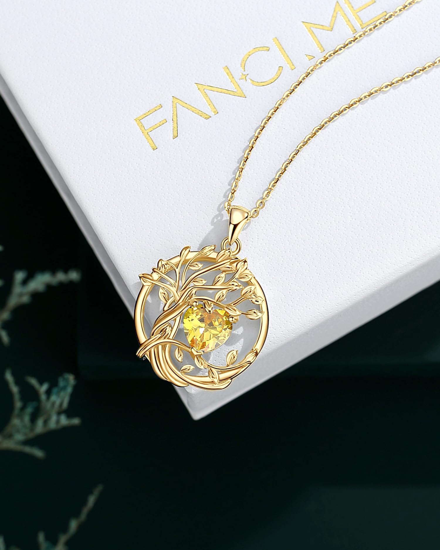 FANCIME Collana Cuore Rosa in Argento 925 Placcato Oro Bianco Ciondolo con Pietre Naturale/Sintetiche Regali di Natale Compleanno San Valentino Anniversario Gioielli per Donne Ragazza, Catena 40+5cm