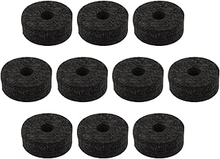 CashBeat 10 Pcs Black Soft Cymbal Stand Felt Washers, Round Drum Felts Replacement, Protect Cymbals & Enhance Sound, Essential Accessories for Drummers