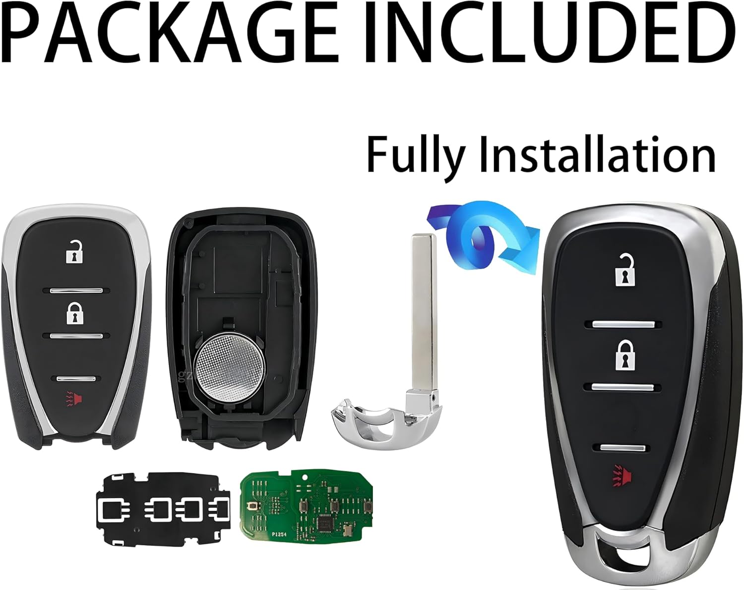 Smart Key for Chevrolet Blazer 2018-2025, Alliskeys 3-Buttons Proximity Remote Control Key Fob Replacement for Chevy Blazer Traverse Trailblazer 2018-2025 HYA4EA HYQ4ES