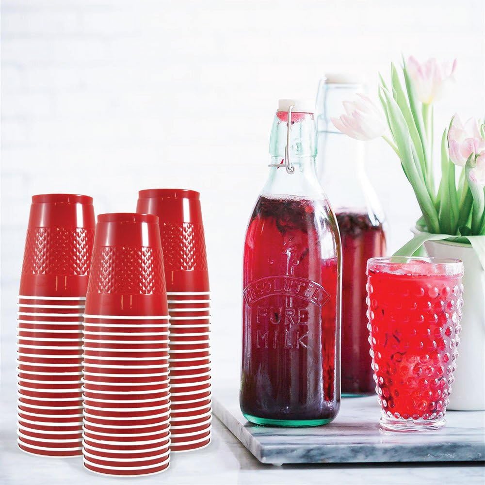 JAM Paper Plastic Party Cups - 12 oz - Red - 20 Glasses/Pack